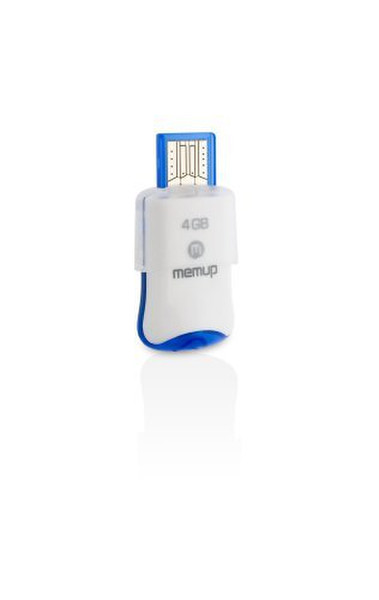 Memup POP KEY 4GB 4ГБ USB 2.0 Тип -A Синий, Белый USB флеш накопитель