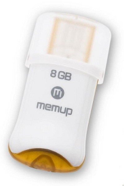 Memup POP KEY 8GB 8ГБ USB 2.0 Тип -A Белый, Желтый USB флеш накопитель
