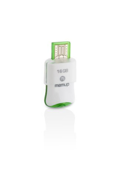 Memup POP KEY 16GB 16ГБ USB 2.0 Тип -A Зеленый, Белый USB флеш накопитель