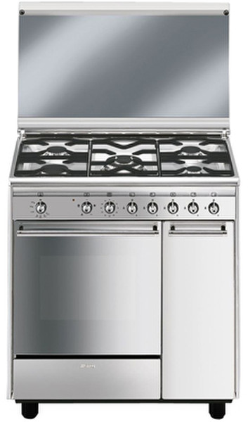 Smeg CX81GVET Freestanding Gas hob B Stainless steel cooker