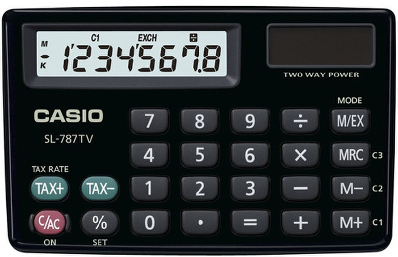 Casio SL-787TV Tasche Display-Rechner Schwarz Taschenrechner