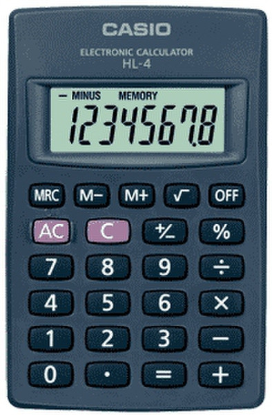 Casio HL-4 Tasche Display-Rechner Schwarz Taschenrechner