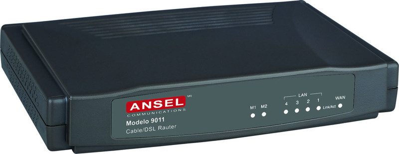 Ansel 9011 Eingebauter Ethernet-Anschluss ADSL Schwarz Kabelrouter