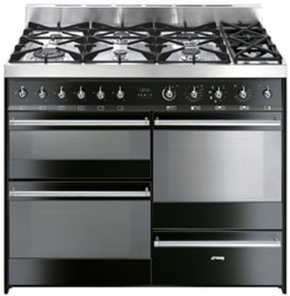 Smeg SY4110BL Freestanding Combi hob Black cooker