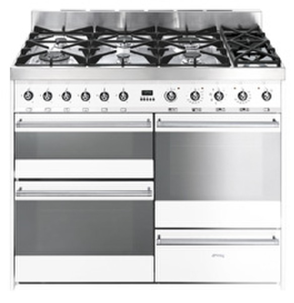 Smeg SY4110WH Freistehend Combi hob Weiß Küchenherd