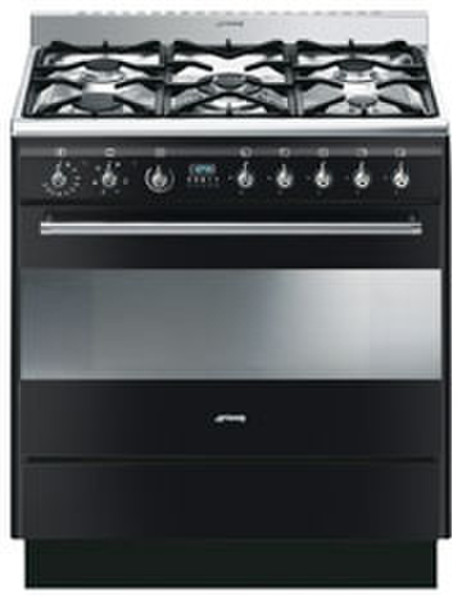 Smeg SUK81MBL5 Freestanding Gas hob Black cooker