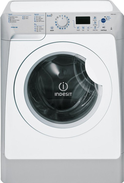 Indesit PWDE 8148 S freestanding Front-load 8kg 1400RPM Silver,White washing machine