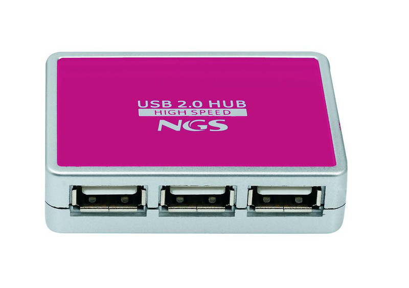 NGS Minihub 4 Shade 480Mbit/s Pink interface hub