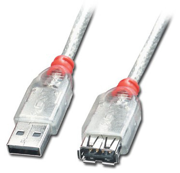 Lindy 31701 3м USB A USB A Прозрачный кабель USB