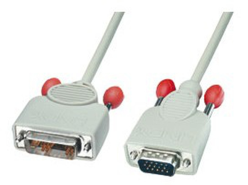 Lindy 41206 2m DVI-A VGA (D-Sub) Grey video cable adapter