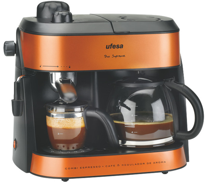 Ufesa CK7355 Combi coffee maker 1L 10cups Orange coffee maker