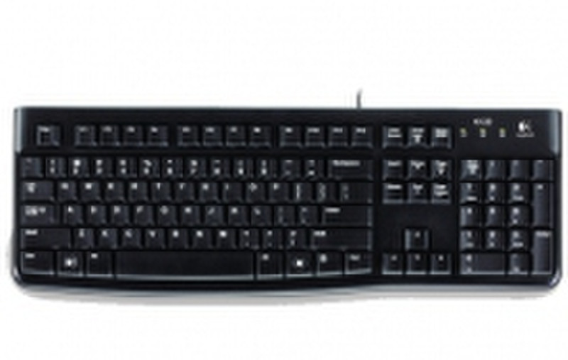 Logitech K120 USB QWERTY Пан-нордический Черный клавиатура