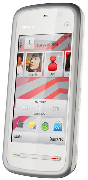 Nokia 5230 Одна SIM-карта Cеребряный, Белый смартфон