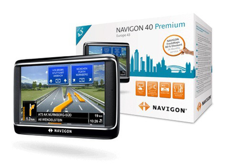 Navigon 40 Premium Fixed 4.3Zoll Touchscreen 160g Navigationssystem