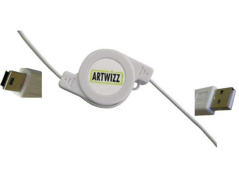 Artwizz Mini USB 5-pin Male to USB A Male Cable, White 0.85м Белый кабель USB