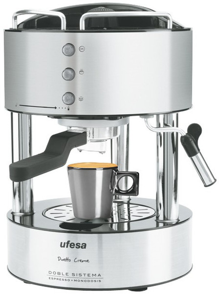 Ufesa CE7150 Espresso machine 1л Черный, Cеребряный кофеварка
