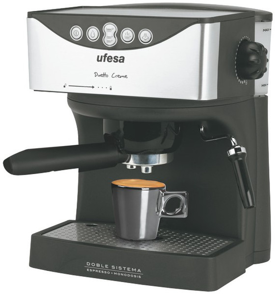 Ufesa CE7165 Espresso machine 1л Черный, Cеребряный кофеварка