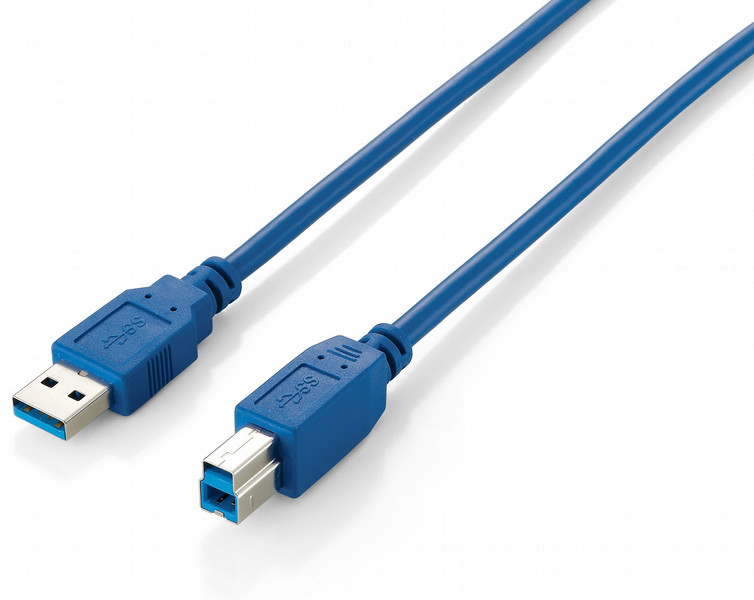 Equip USB A / USB B 3.0 3.0m 3м USB A USB B Синий кабель USB