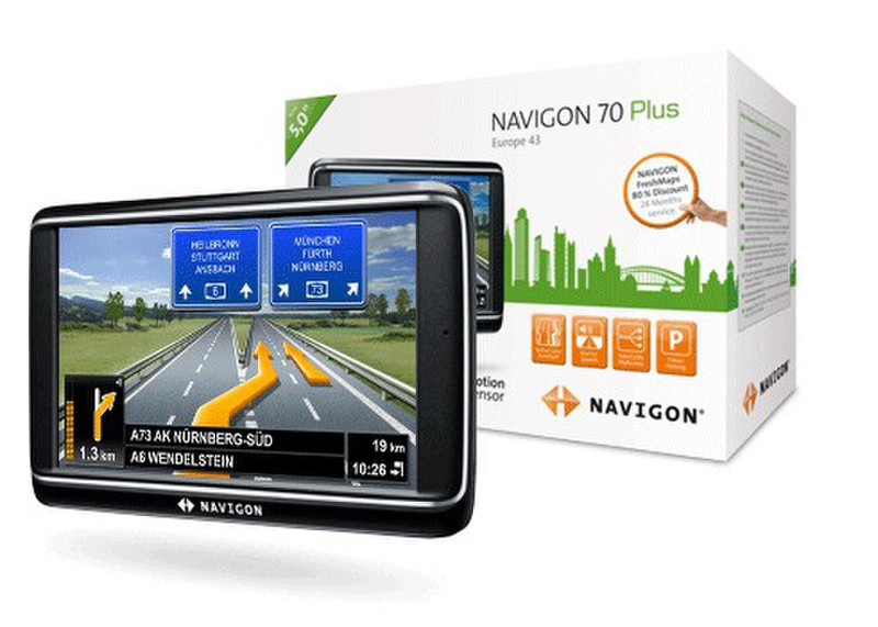 Navigon 70 Plus Fixed 5Zoll Touchscreen 184g Navigationssystem