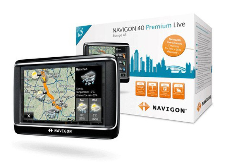 Navigon 40 Premium Live Фиксированный 4.3