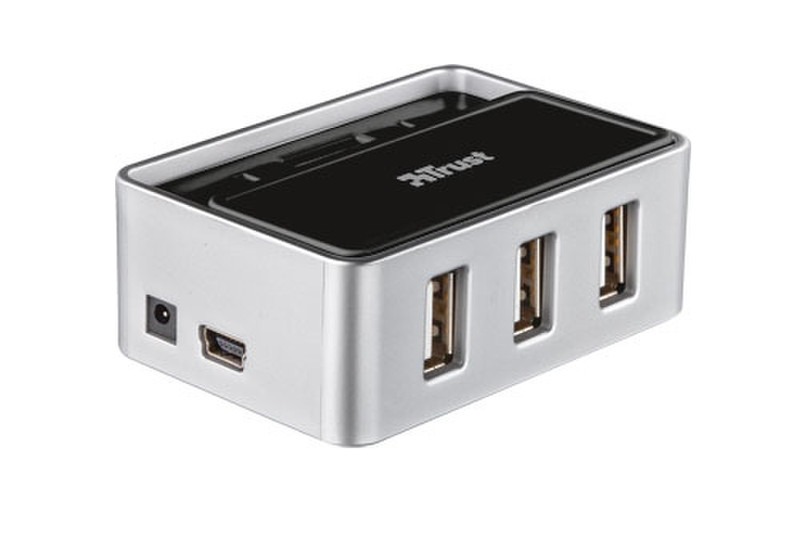 Trust SliZe 4 Port USB 2.0 Hub - Black/Silver