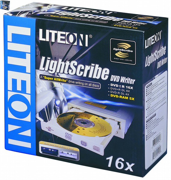 Lite-On 16x8x8x /16x6x4x /5X/16x/ + 48x24x48x Super AllWrite Internal optical disc drive