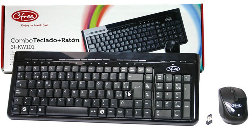 3free 3F-KW101/B RF Wireless QWERTY Black keyboard