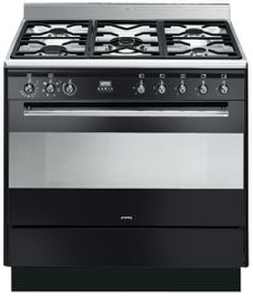 Smeg SUK91MBL5 Freestanding Gas hob Black cooker