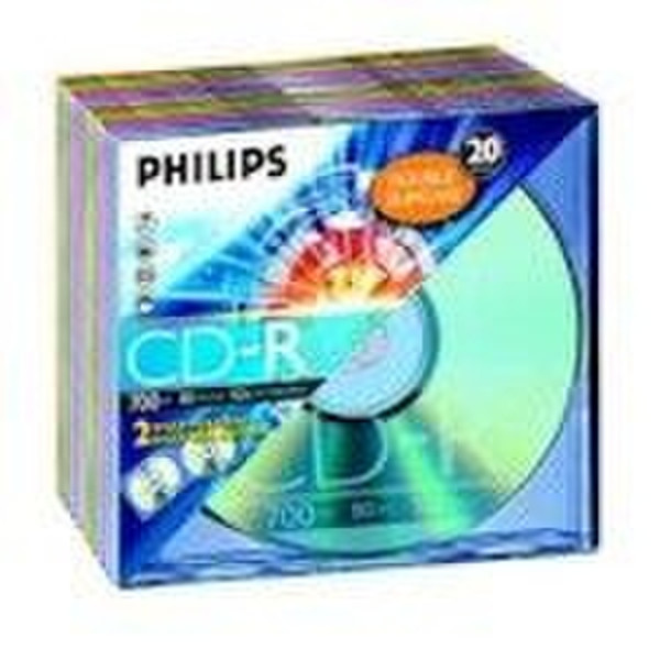 Philips CD-R 52x 700MB / 80min Col SL (20) 700МБ 20шт