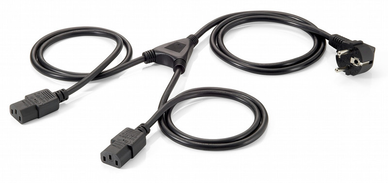 Equip 112220 1.8м Power plug type F 2 x разъем C13 Черный кабель питания
