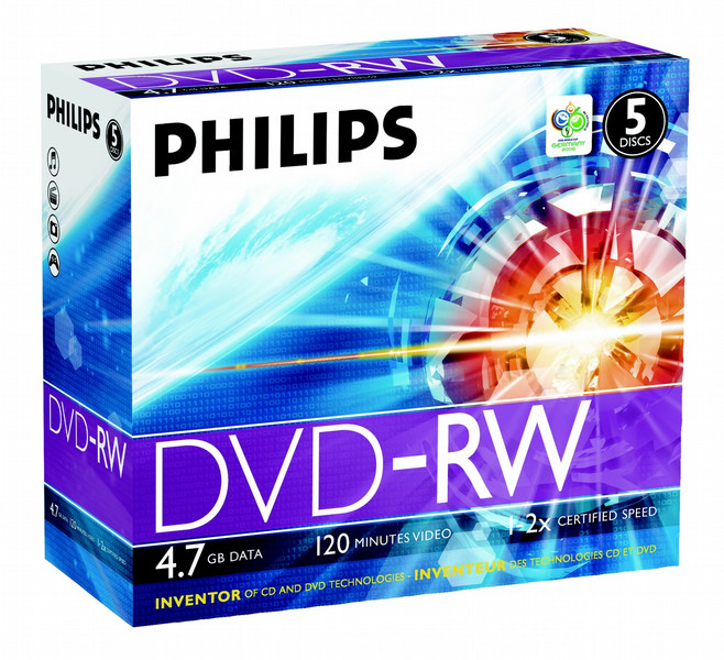 Philips 5 x DVD-RW - 4.7GB / 120min 4.7ГБ