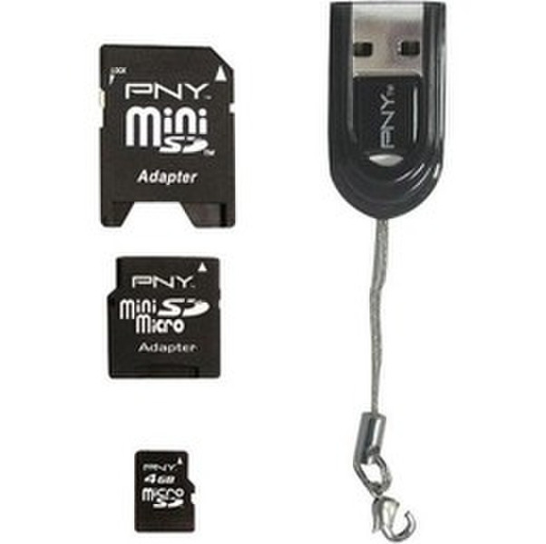 PNY Micro SD Adaptor Черный устройство для чтения карт флэш-памяти