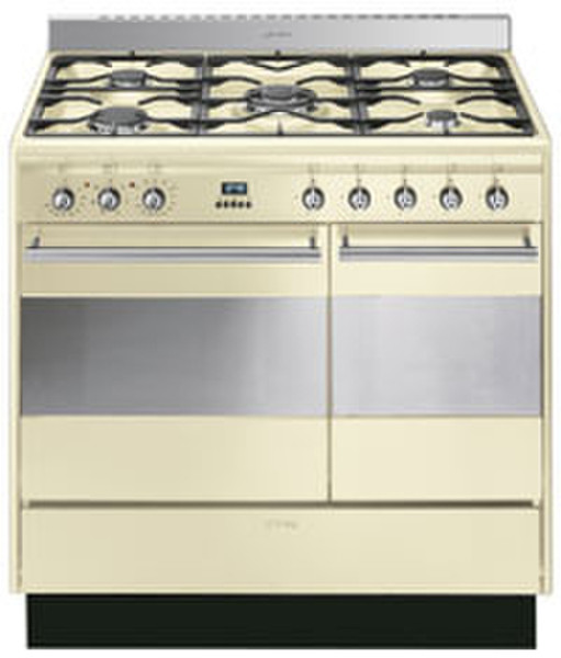 Smeg SUK92MFP5 Freestanding Gas hob Cream cooker