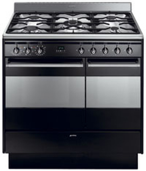 Smeg SUK92MBL5 Freestanding Gas hob Black cooker