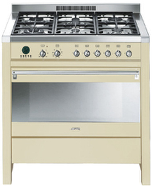 Smeg A1P-6 Freestanding Gas hob Cream cooker