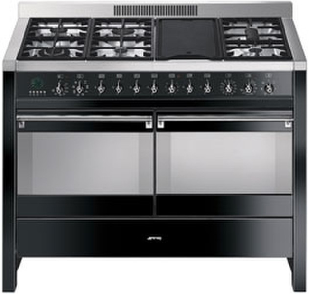 Smeg A4BL-6 Freestanding Gas hob Black cooker