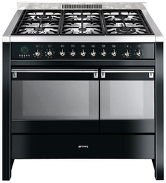 Smeg A2BL-6 Freestanding Gas hob Black cooker