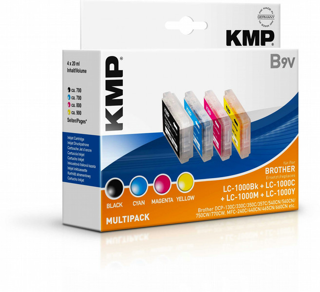 KMP B9V Schwarz, Gelb Tintenpatrone