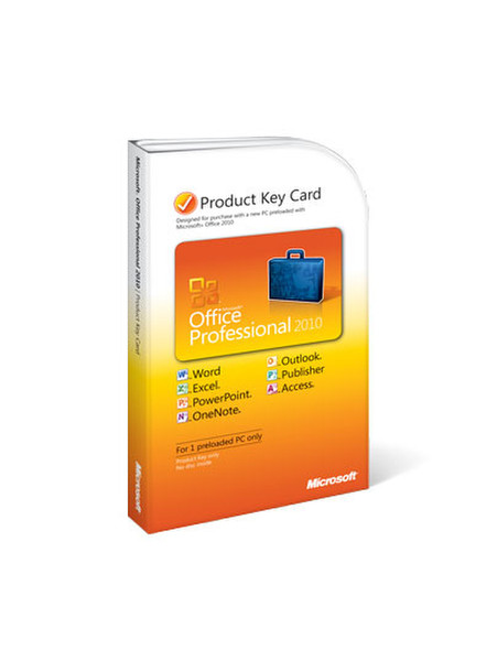 Microsoft Office Professional 2010, PKC, DK 1Benutzer DAN