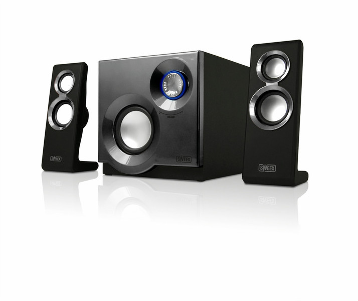 Sweex SP210 2.1channels 9W Black,Silver speaker set