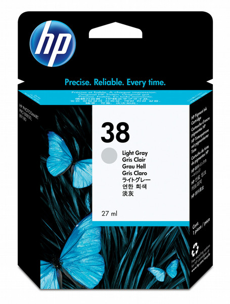 HP 38 Light Grey Pigment Ink Cartridge