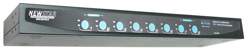 Newstar KVM-Switch, 8-Port, PS/2, USB und Serienanshcluss, OSD