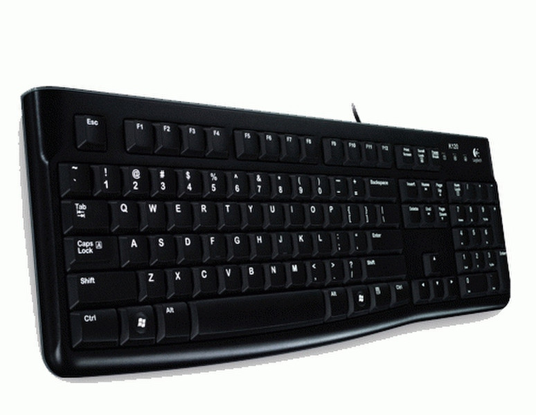 Logitech K120, US USB QWERTY US International Черный клавиатура