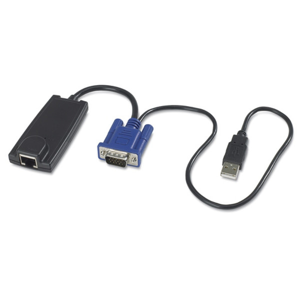 APC CAT5/IP KVM USB Server Module 0.08m Schwarz Tastatur/Video/Maus (KVM)-Kabel