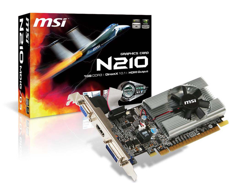 MSI N210-MD1G/D3 GeForce 210 1GB GDDR3 graphics card