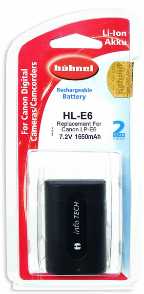 Hahnel HL-E6 Lithium-Ion (Li-Ion) 1600mAh 7.2V rechargeable battery