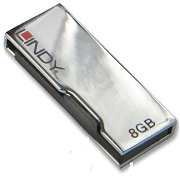 Lindy 71405 8ГБ USB 2.0 Тип -A Cеребряный USB флеш накопитель