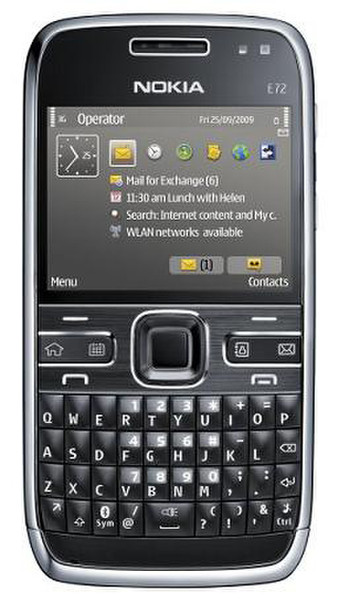 Nokia E72 Single SIM 0.25GB Black smartphone
