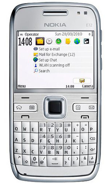 Nokia E72 Одна SIM-карта Белый смартфон