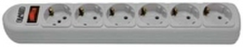 Sweex Power Strip 6 Outlets Grey 6AC outlet(s) 250V 1.8m Grau Spannungsschutz